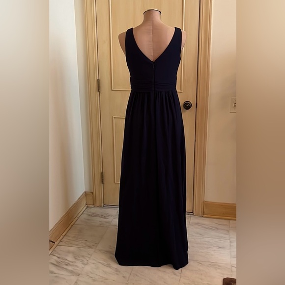 LULU'S "Leading Role" Navy Blue V-Plunge Pleated Wedding/Prom/Guest Gown SZ M - Picture 5 of 15